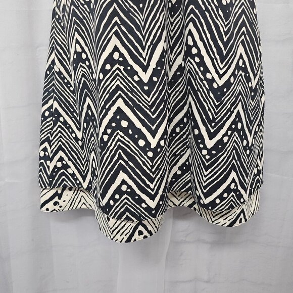 The Limited Black Cream Abstract Strapless Mini Dress Ruched Fit & Flare 2 - Picture 3 of 13